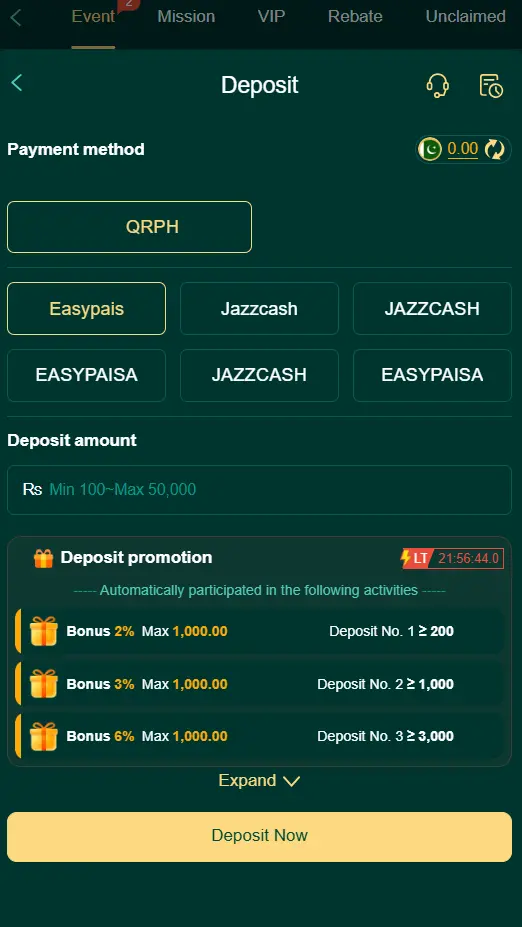 K6Club Game Deposit page Image by APK Referral