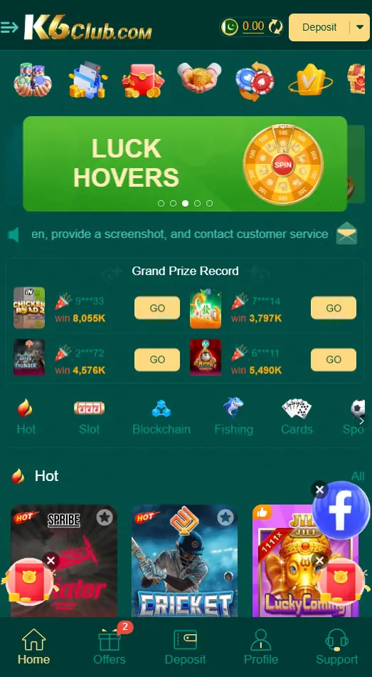 K6Club Game Homepage Image by APK Referral