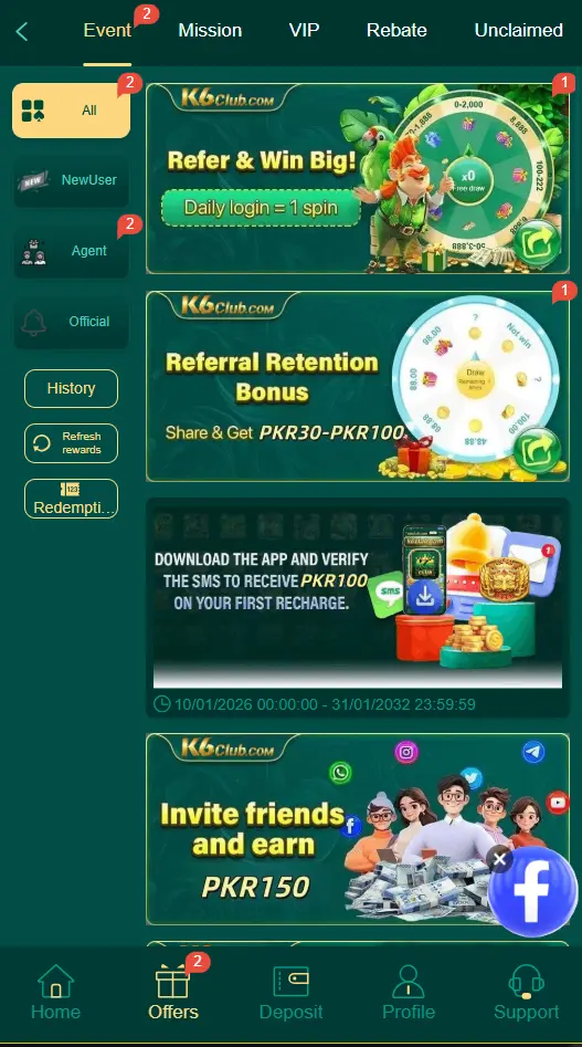 K6Club Game Rewards Image by APK Referral