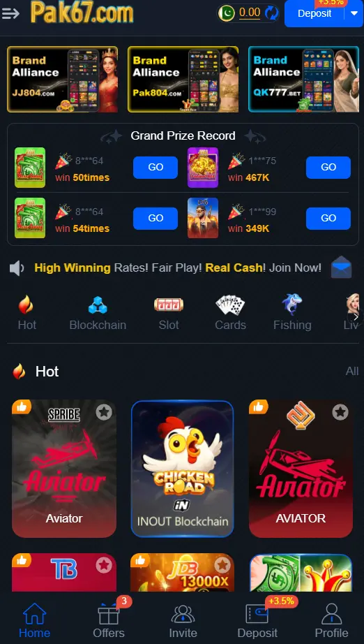 Pak67 Game Homepage Image by APK Referral