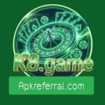 K8 Game mobile app interface showing mini-games on Android